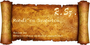 Rohács Szabolcs névjegykártya