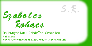 szabolcs rohacs business card